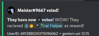 Message sent in vote-log